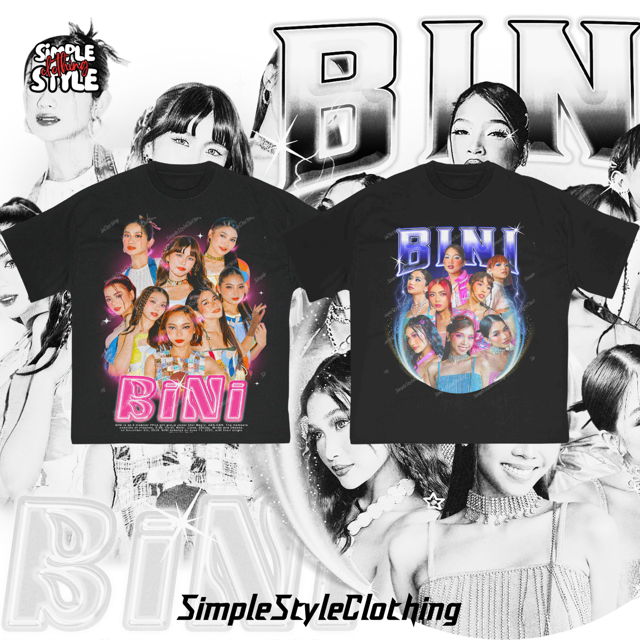 BINI Pink and Blue Version Oversized Tshirt | Simple Style Clothing T-Shirt